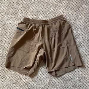 REI Tan Athletic Shorts Lightweight Elastic Waist